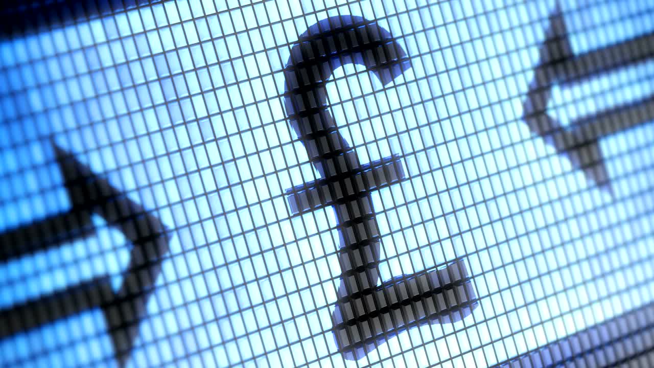 icono de libra en la pantalla. resolución de 4k. bucle.