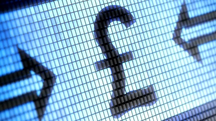 Pound icon on the Screen. 4K Resolution. Looping.
