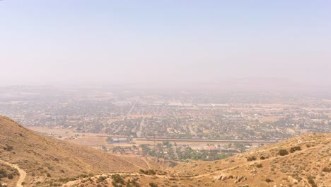 drone flying over jurupa valley mountain