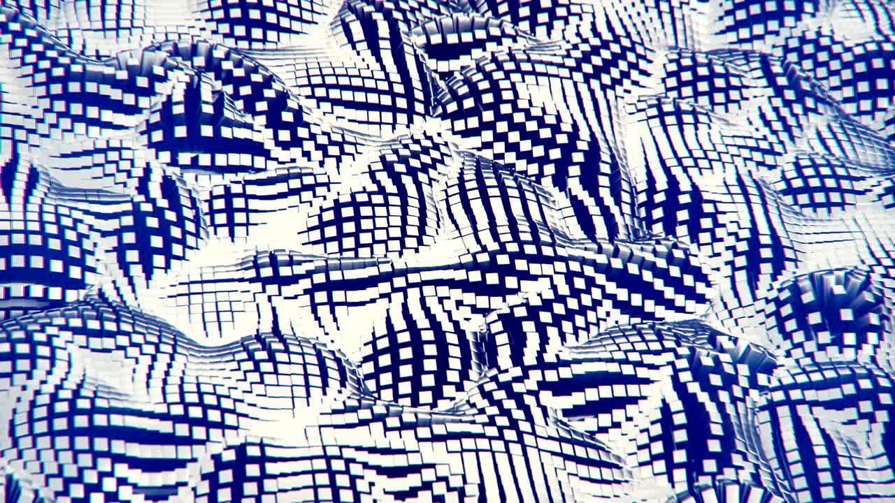 bloques 3d abstractos ondulando en una onda de bucle sin costuras.