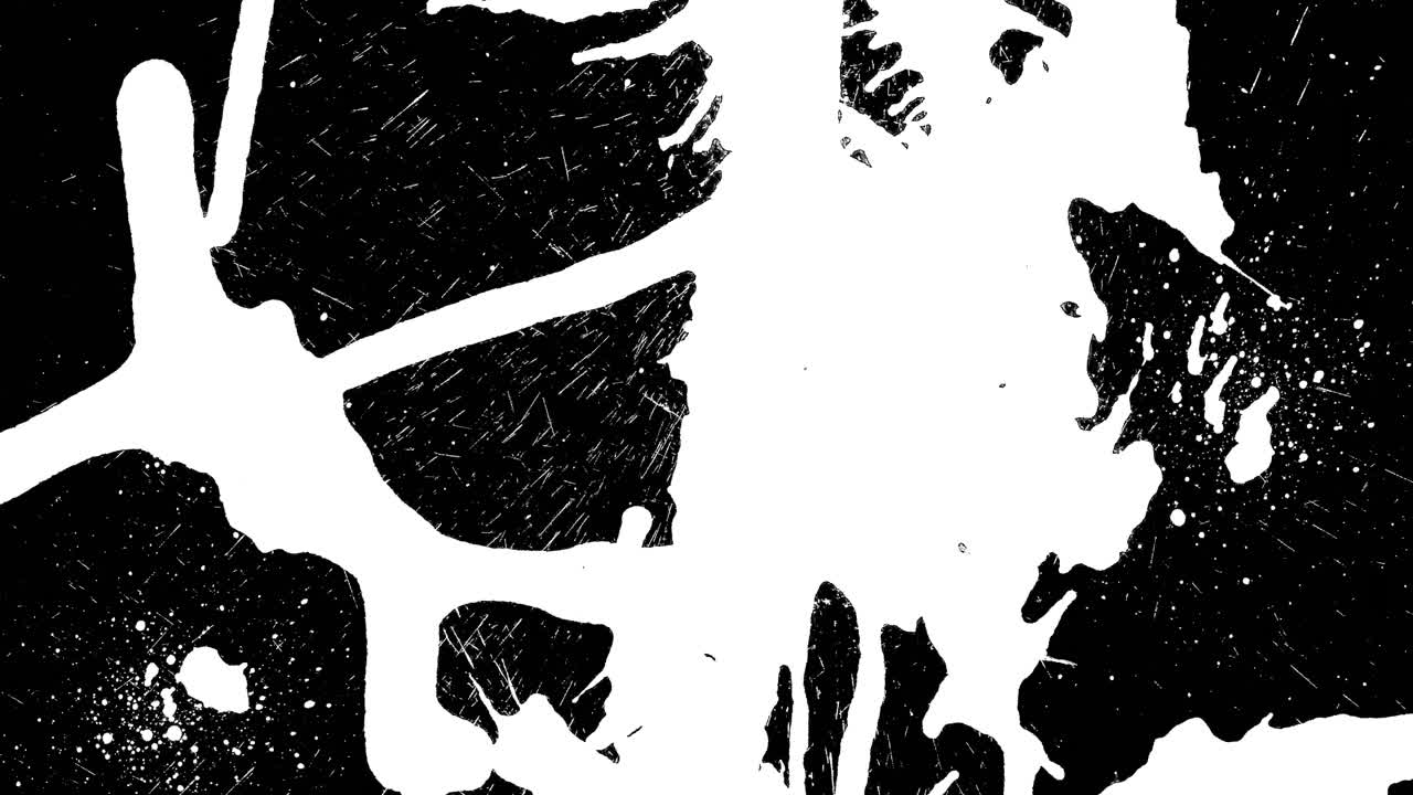 움직이는 검은색과 색 얼룩의 애니메이션