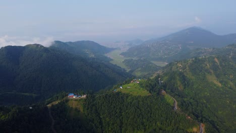 breathtaking aerial view overlooking nepal valleys