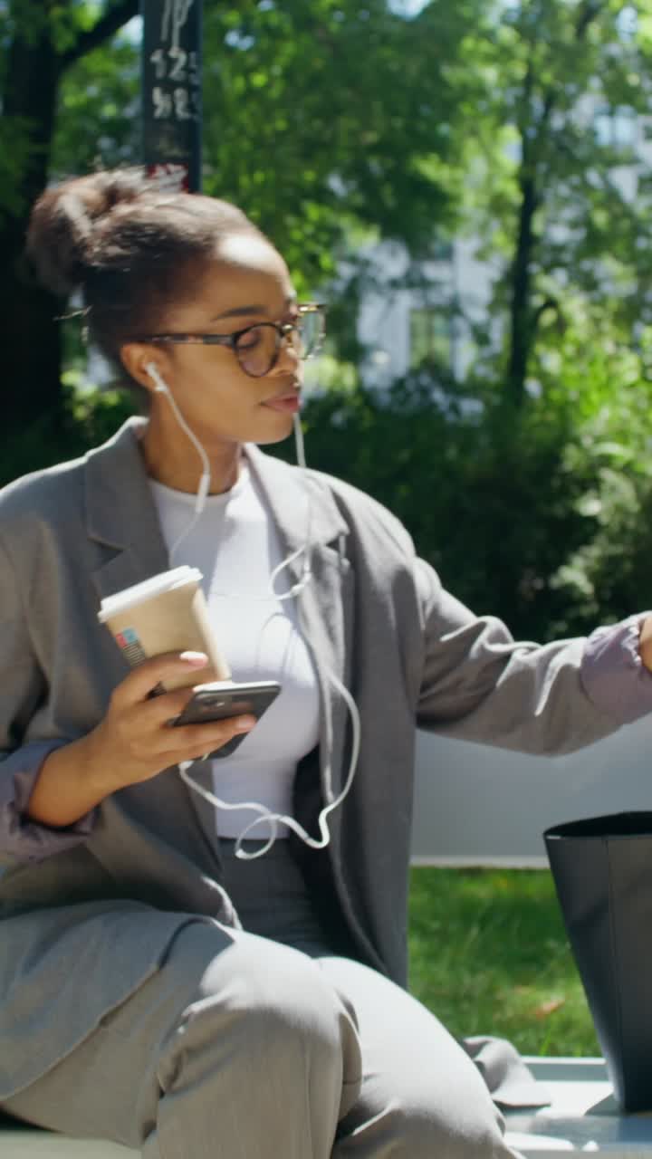 Woman in a park taking a break