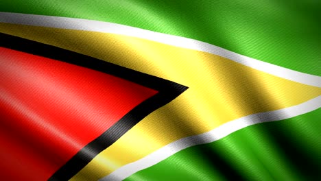 guyana flag. seamless looping animation. 4k high definition video
