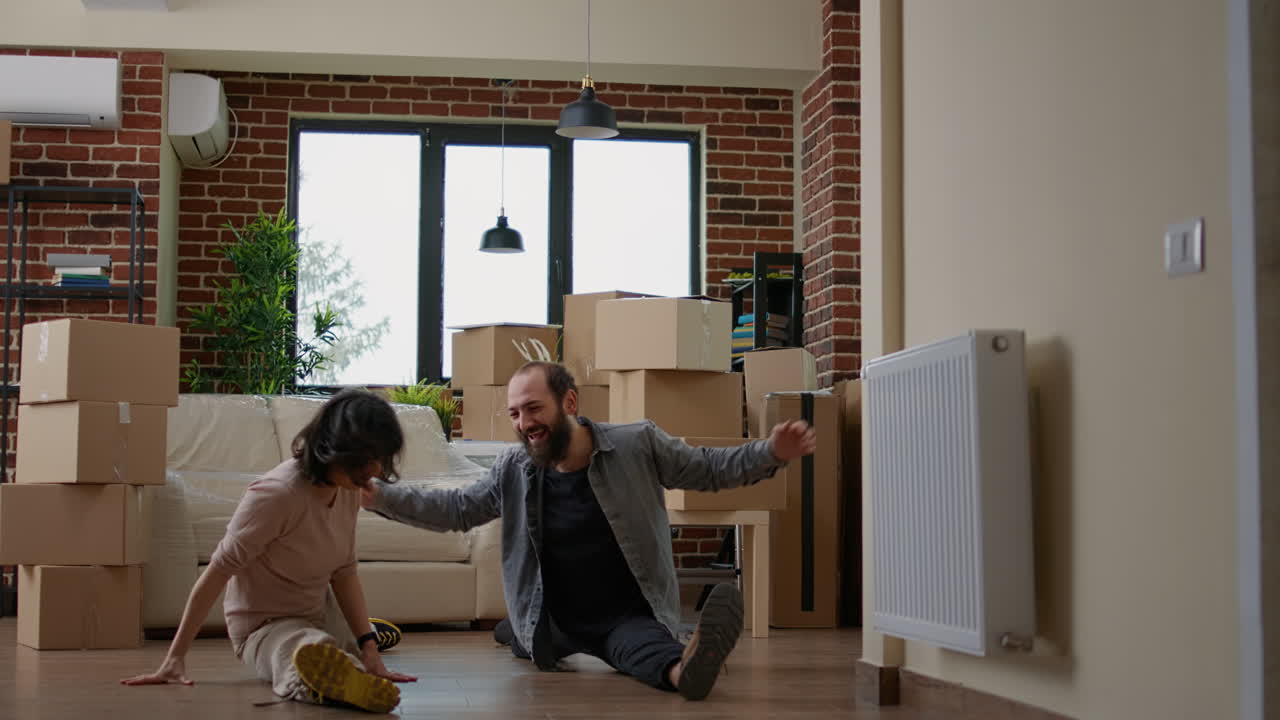 Couple moving in together and celebrating life event
