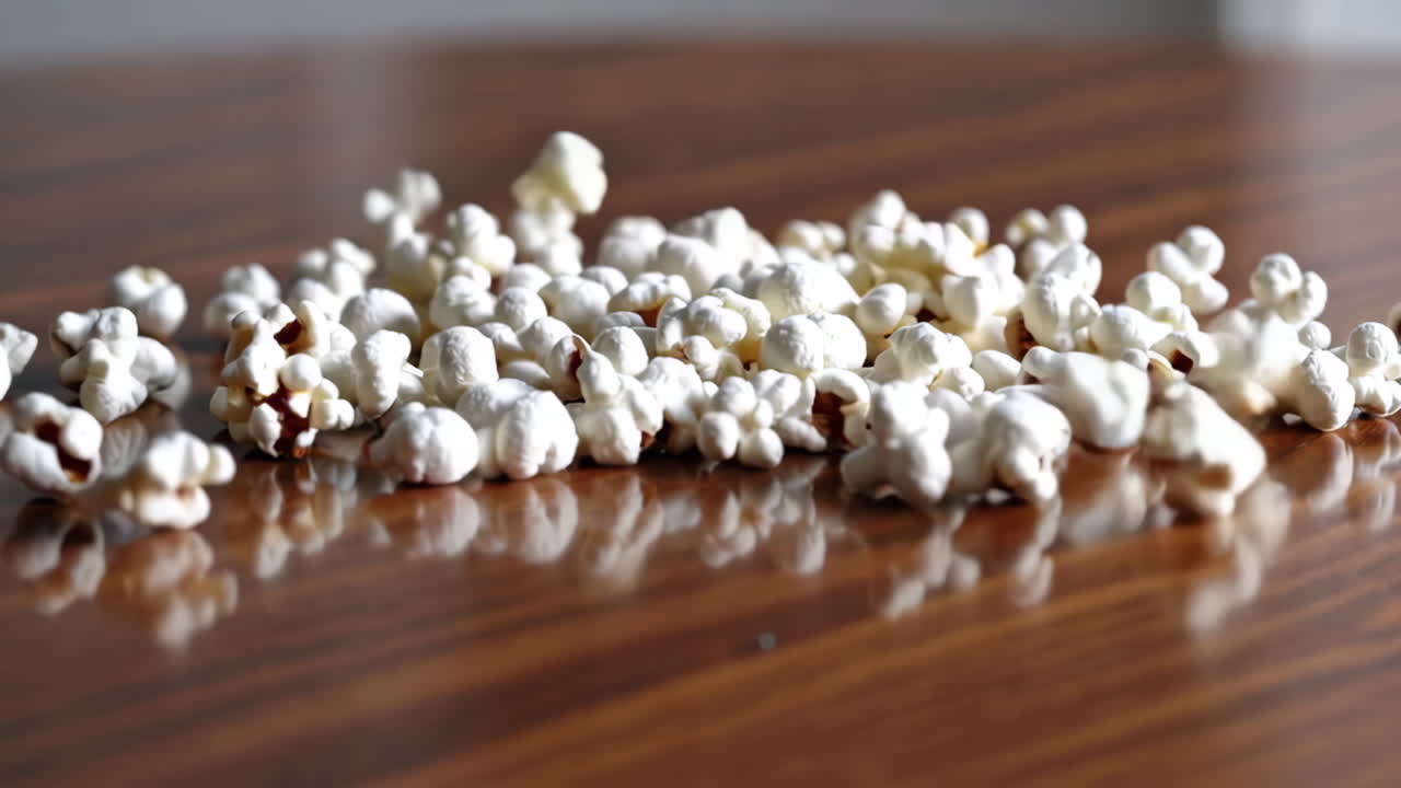 Popcorn on a Wooden Table