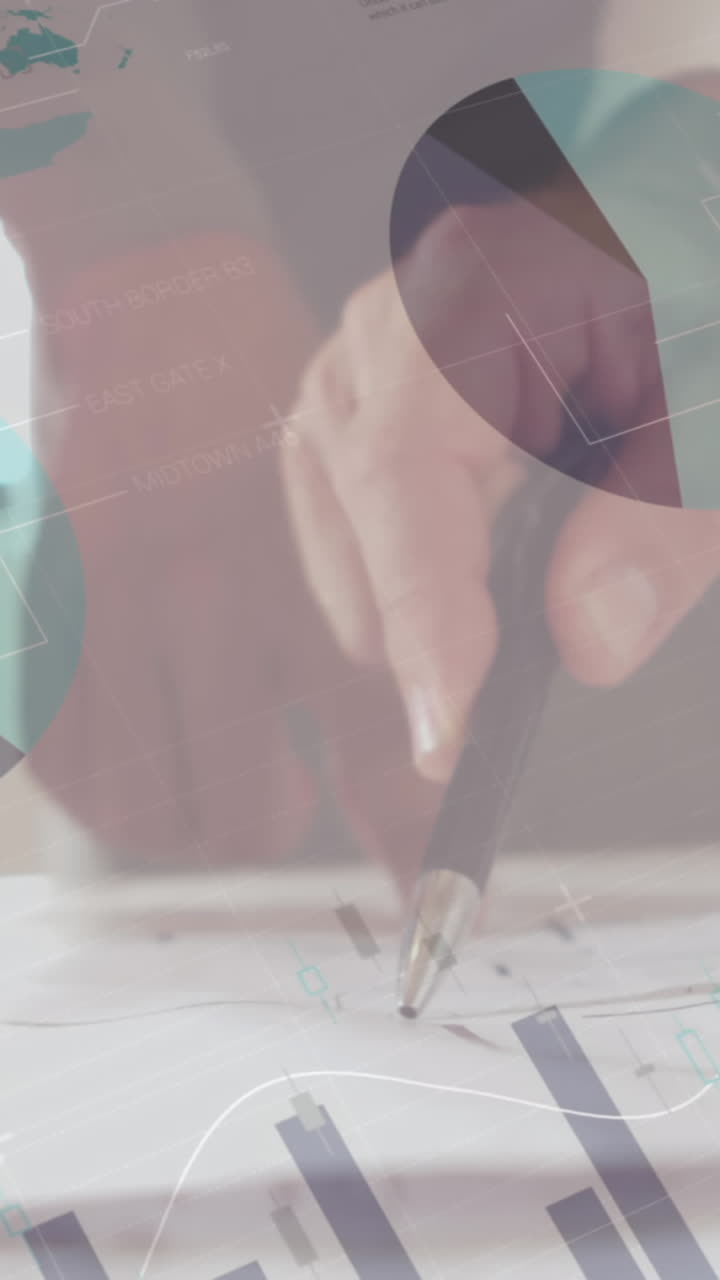 animación de estadísticas y procesamiento de datos sobre arquitectos con planes en reunión