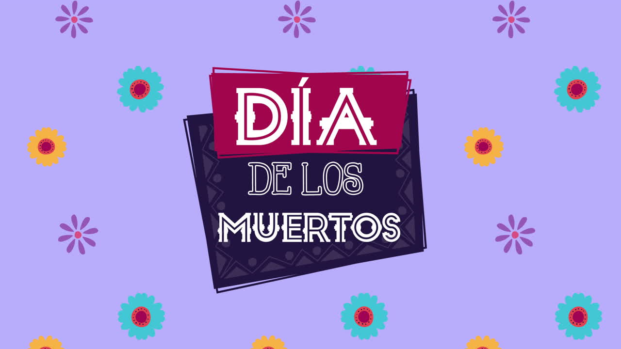 dia de los muertos animación con flores