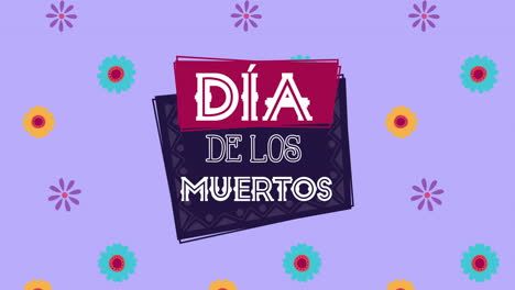 dia de los muertos animation with flowerrs