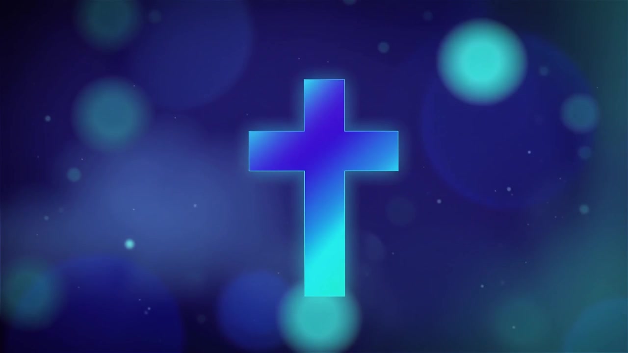 Croce Cristiana Luce Celestiale Sfondo per il Culto.