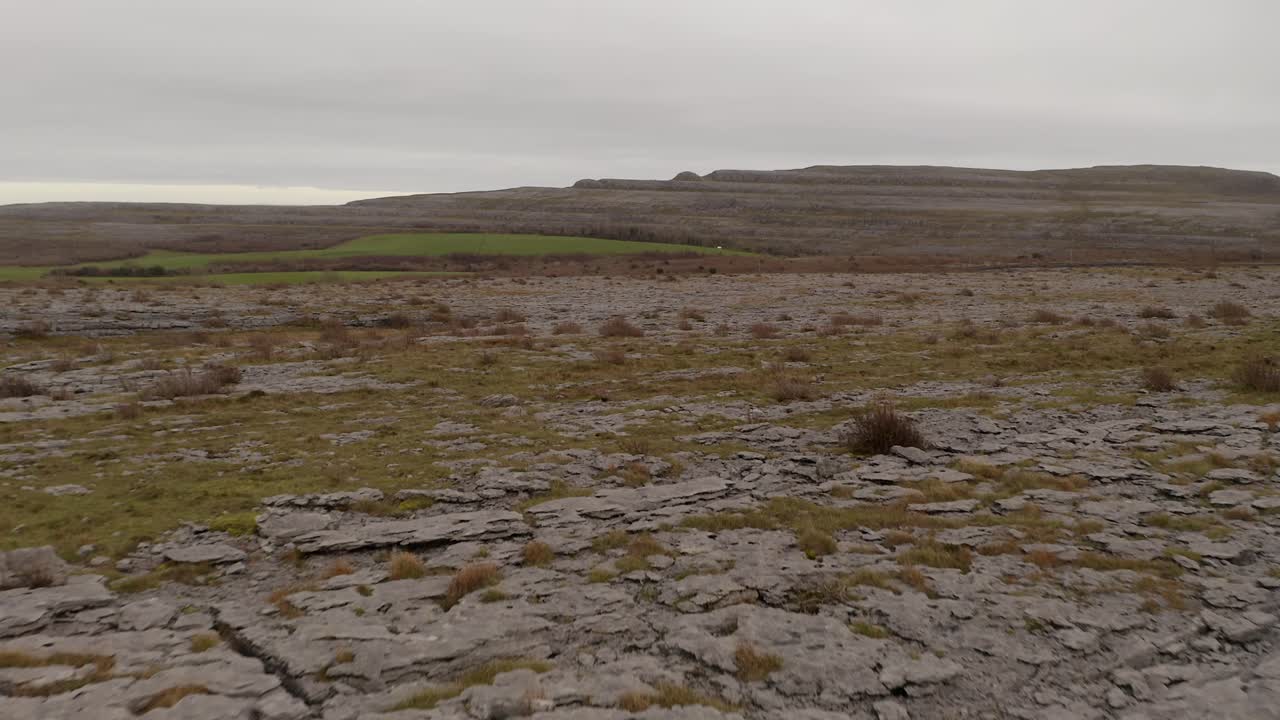 Burren's unique ground texture unfolds in a close-up dolly shot