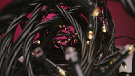 close-up of wrapped christmas lights