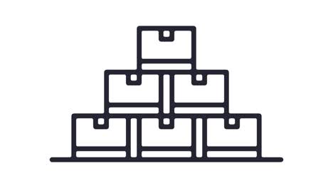 smart warehouse line icon animation with alpha