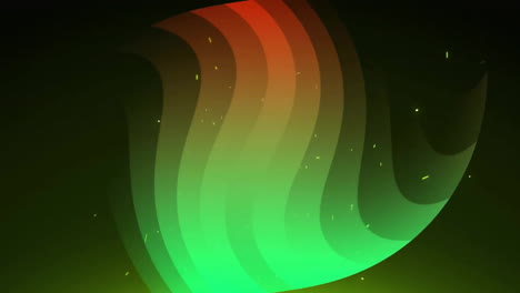 animation of orange shapes moving and sparks on black background