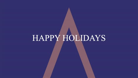 happy holidays text with gold triangle on fashion blue gradient