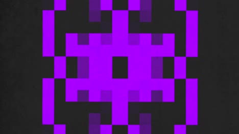 an abstract pixelated pattern of purple and black squares on a black background, potentially serving as a design element or part of a larger composition