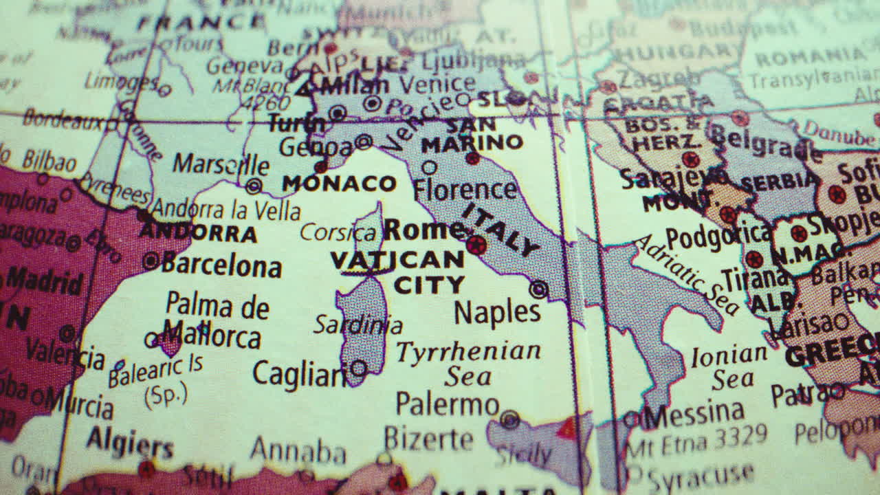 Map of Italy and Surrounding Regions