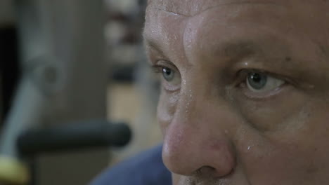 mature man in a sweat after training