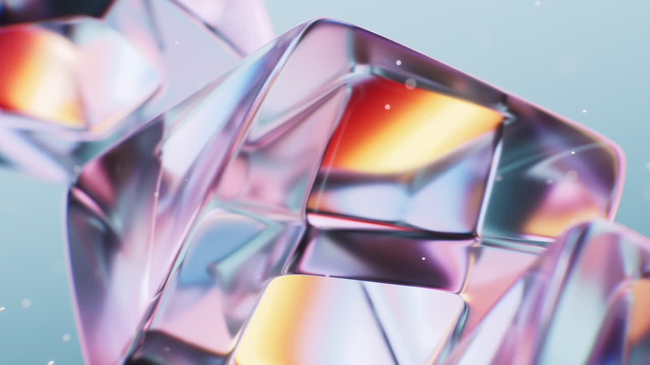 Abstract transparent glass gem background, 3d rendering
