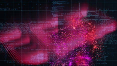 animation of data processing over grid and connections