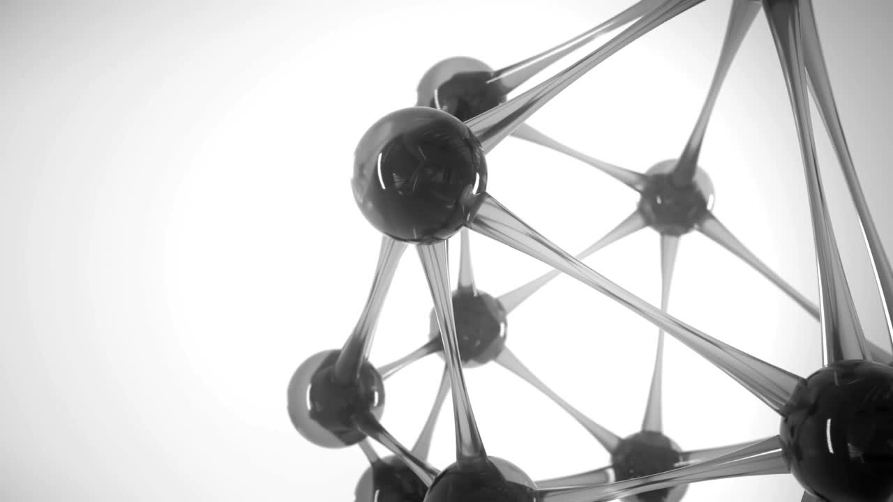 4 к абстрактные стеклянные молекулы.