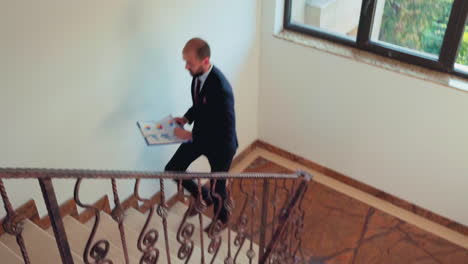 business colleagues and manager executive meeting on stairs