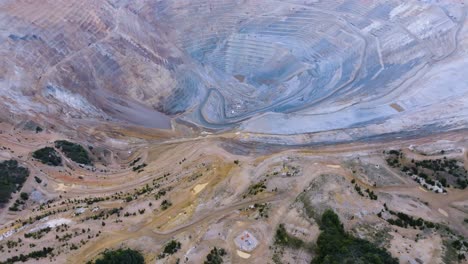 bingham or kennecott copper mine pit mining - aerial parallax