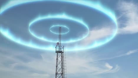 tower with cell signal in sky