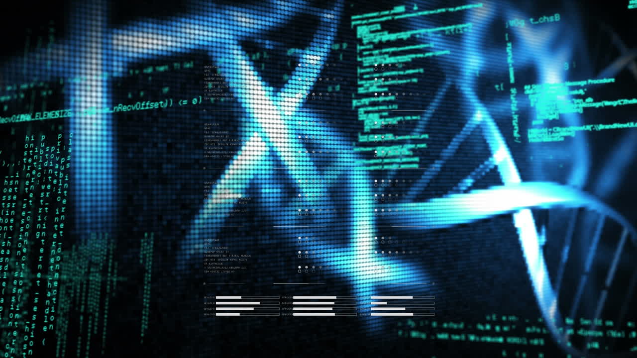 Animation of dna strand and scientific data processing