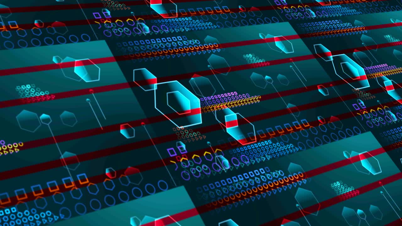 Quantum computer futuristic technology digital holographic process and analysis for big data and abstract polygon background