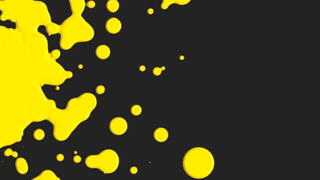 abstract yellow liquid and splashes spots