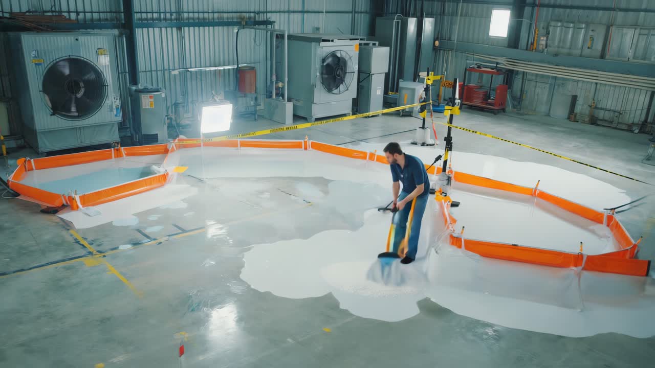 Spill Cleanup in Industrial Setting