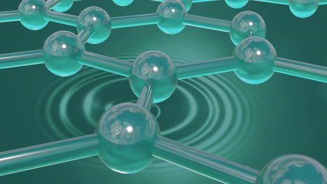 animación de modelos micro de moléculas sobre un fondo verde
