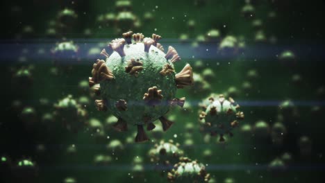 animation of macro coronavirus covid-19 cells floating in a vein. 4k