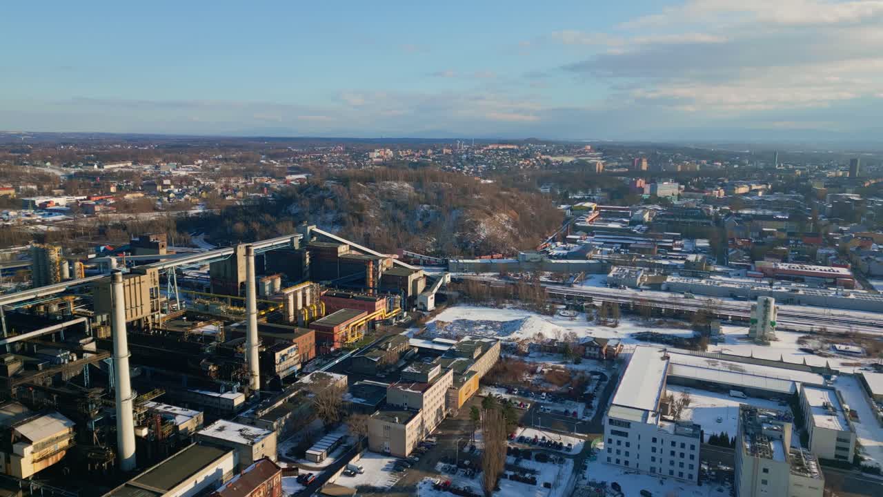 Drone reveals Svoboda industrial Coking Plant production plant Ostrava