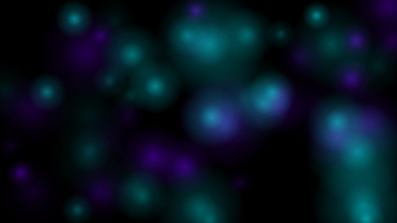 Abstract Motion Background with Glowing Teal and Purple Bokeh Orbs