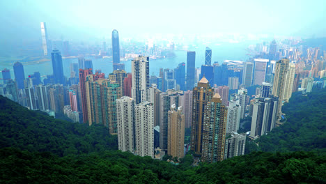 lapso de tiempo hermoso edificio de arquitectura del paisaje urbano de hong kong