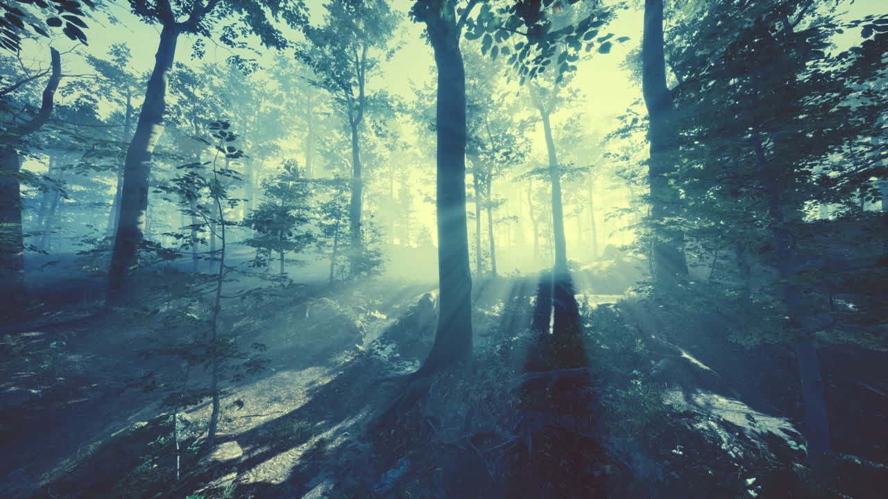 Misty Forest at Sunrise