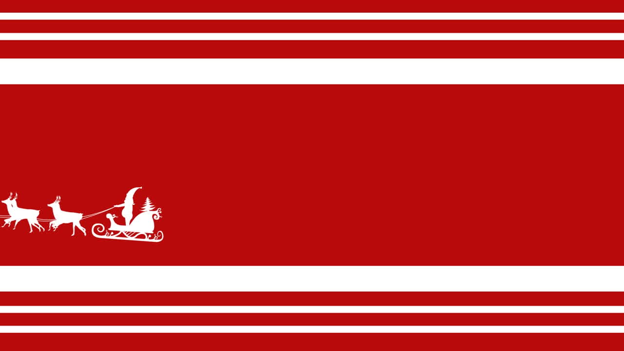 애니메이션 산타클로스가 빨간 줄무 ⁇  크리스마스 배경에 움직이는 사 ⁇ 과 함께  ⁇ 매를 타고