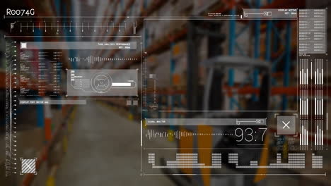 animation of data processing over warehouse