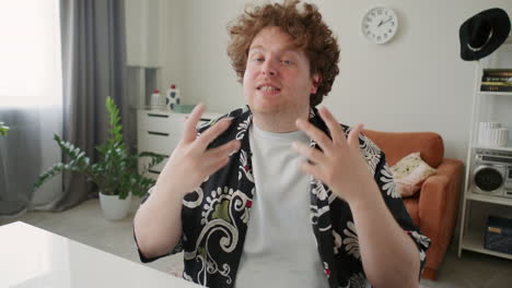 teacher talking to camera during online speech coaching session