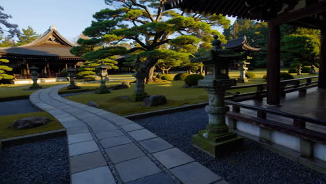 serene japanese garden in spring