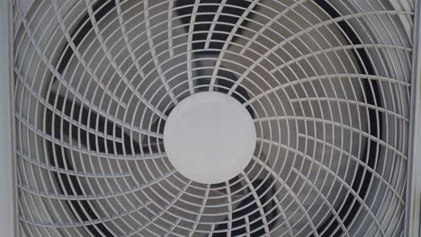 primer plano de un ventilador blanco