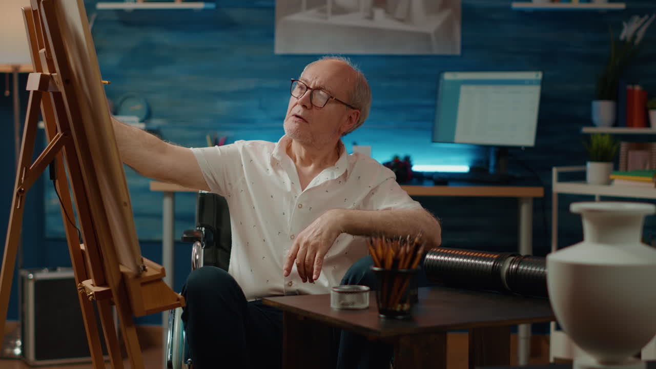 Retired man with chronic health condition and artistic skills