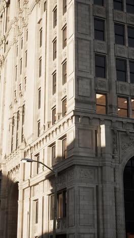 a detailed view of a building's facade with large windows