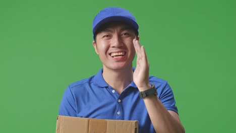 delivery person holding package