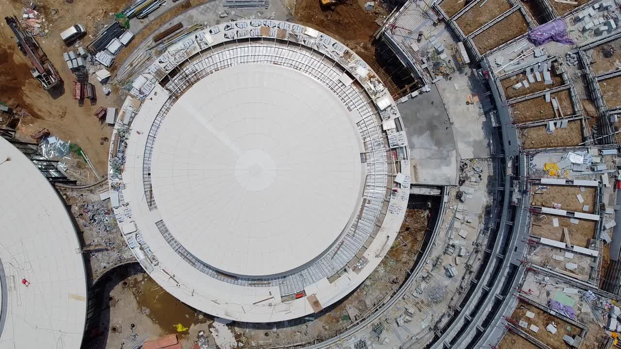 vista de pájaro de la sección del hotel del centro olímpico de weihai - nuevo distrito de nanhai, china