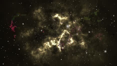 light brown nebula clouds float in the universe