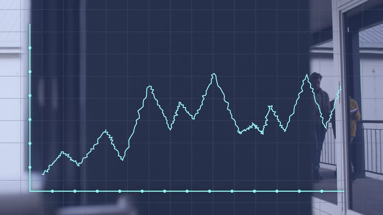 animación del procesamiento de datos sobre diversas personas de negocios en la oficina
