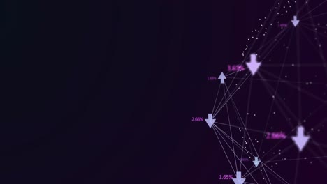 animación de un globo de iconos digitales girando contra un fondo púrpura